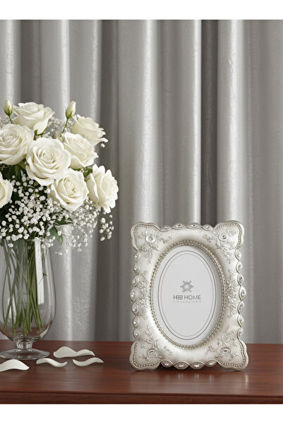 Hbb Home Embroidered Swarovski Stone Silver Photo Frame 13x18 cm