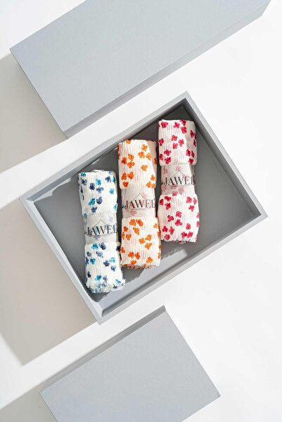 JAWEL Kadın Kırışmaz Tesettür 3'lü Bürümcük Şal Paketi (Mavi-Turuncu-Fuşya)