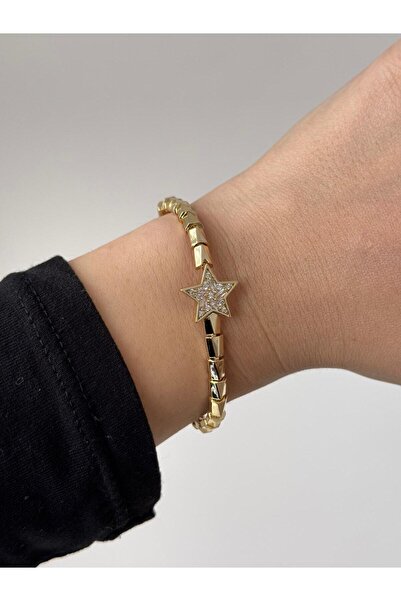 LEROSY CO. سوار من الفولاذ المقاوم للصدأ من سلسلة VIP باللون الذهبي - للنساء