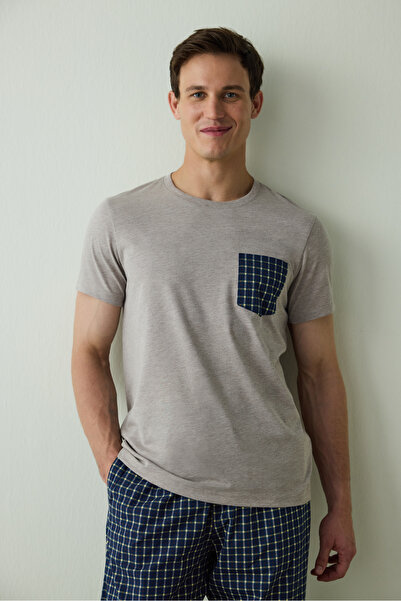 Penti Erkek Western Slogan Baskılı Kısa Kollu Pamuklu Pijama Takımı