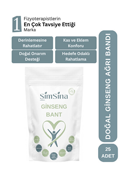 Simsina Doğal Ginseng Ağrı Bandı ile Anında Konfor ve Kalıcı Rahatlama 25 Adet Ginseng Bant