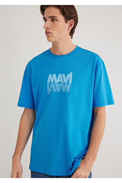Mavi Logo Baskılı Tişört Loose Fit / Bol Rahat Kesim 0611311-70772