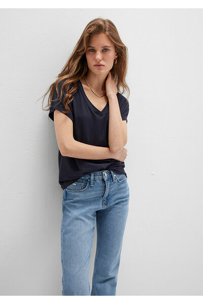 Mavi Παχύ μπλουζάκι με λαιμόκοψη V - Κανονική εφαρμογή 167714 -85315