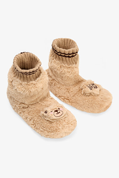 Penti Bej I Am Star Nakışlı Ev Patiği