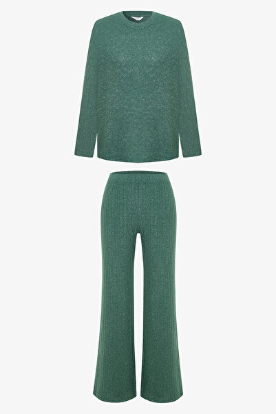 Penti Dark Green Coziness Crew Neck Long Sleeve Pajama Set