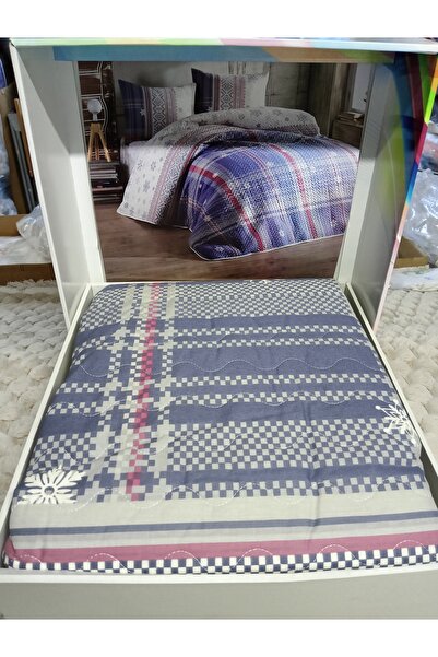 Kristal Joly Mavi Dört Mevsim Kapitoneli Nevresim Takımı Çift Kişilik