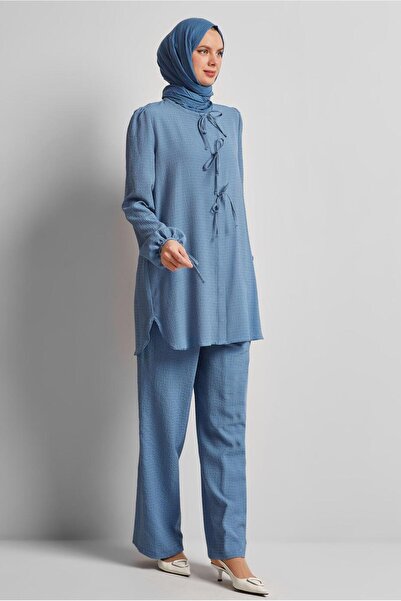 Alvina Lace-Up Detail Pants Suit 45620