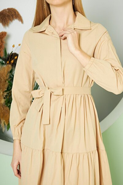 comstar Γυναικείο φόρεμα με γιακά με στρώσεις