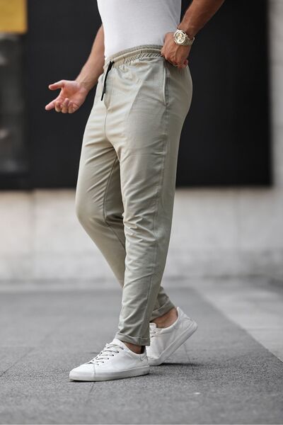 comstar Чоловічі джинси з подвійними штанинами, еластичним поясом і вузькими штанинами, зелені