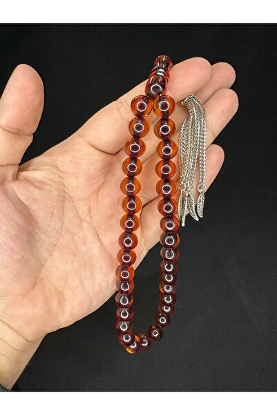 Anemore Collection مسحوق كهرمان مسبحة لون عسلي قطع الكرة 11 ملم T-581