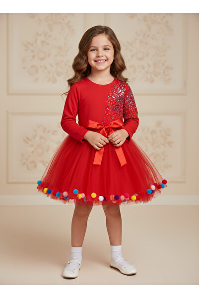 By Piera 086229 Модел Детска рокля с помпон