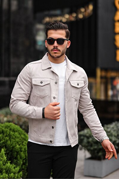 comstar Ανδρικό τζιν τζιν πέτρινο τζιν μπουφάν με λαιμόκοψη με λεπτή εφαρμογή