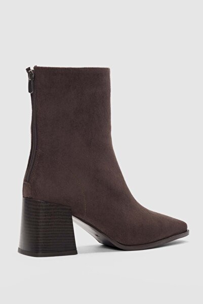 selin shoes Cizme de damă Bravine cu fermoar la spate și vârf tocit - MARO DE PIELE DE VACĂ