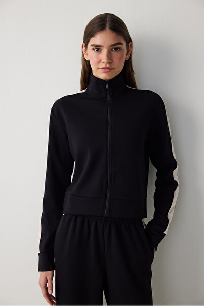 Penti Siyah Silky Feel Dik Yaka Spor Ceket