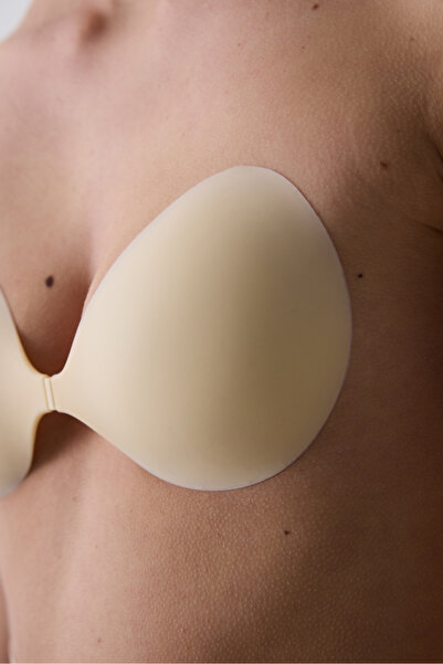 Penti Beige Thin Non-Padded Silicone Bra