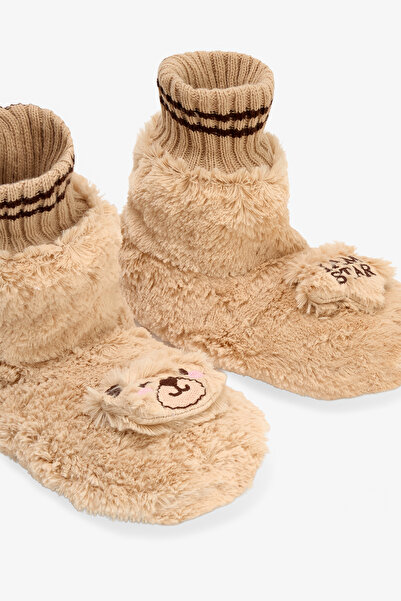 Penti Bej I Am Star Nakışlı Ev Patiği