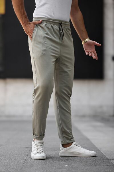 comstar Чоловічі джинси з подвійними штанинами, еластичним поясом і вузькими штанинами, зелені