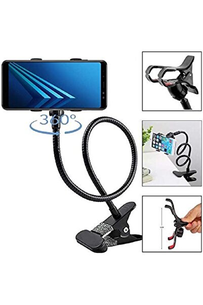 Universal Flexible Support with Arm and Strong Metal Clamp for Phone