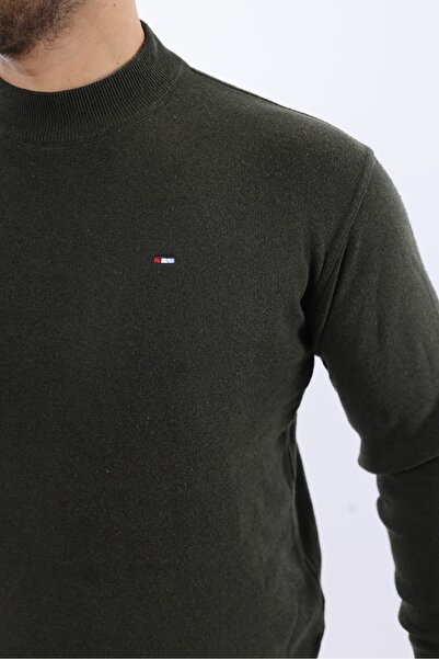 comstar Чоловічий светр з напівкомірцем, щоденний, хакі, трикотажний