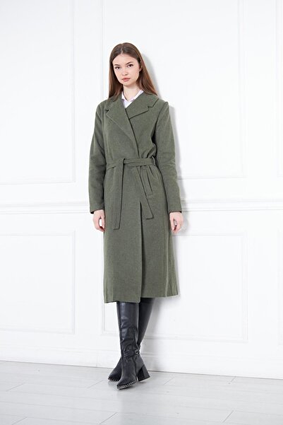 comstar Ženski kaput od kašmira sa podstavom i pojasom