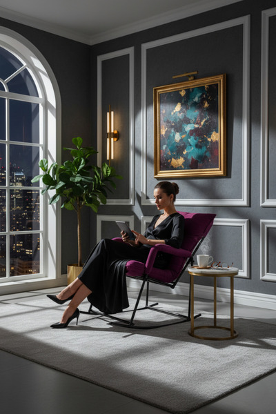 Berta Concept Harpy Sallanır Sandalye & Dinlenme Koltuğu Mor