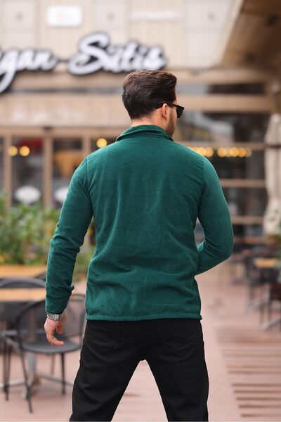 comstar Men's Basic Long Sleeve Tight Cotton Khaki Fleece Shirt