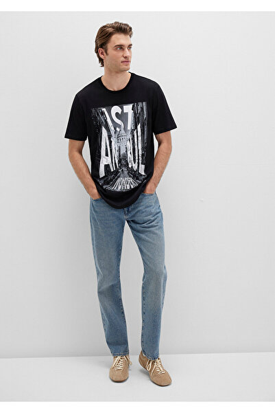 Mavi Tricou negru cu imprimeu Istanbul Galata Regular Fit 067053 -900