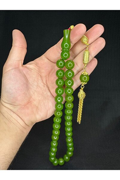 Anemore Collection Mărgele de rugăciune tăiate cu sferă verde deschis - Stick...