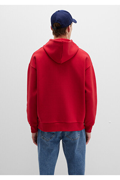 Mavi Logo Printed Hooded Red Sweatshirt 067149-70464