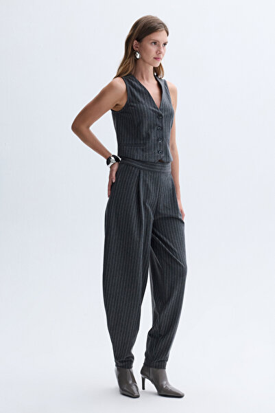 Mudo سترة ذكية بدون أكمام مخططة