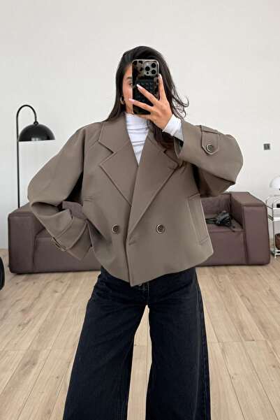 SHILSEE BEUTİQUE ЖІНОЧИЙ КРЕПОВИЙ ТКАНИНА З ГУДЗИЧКАМИ КОРОТКИЙ ПЛАНТАН