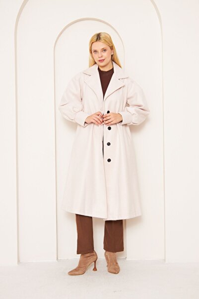 comstar Жіночий пальто з рукавами-балонками, з манжетами та візерунком