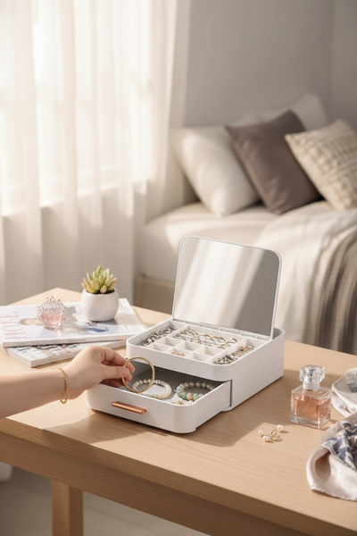 EVSTYLE Jewelry Organizer with Mirror