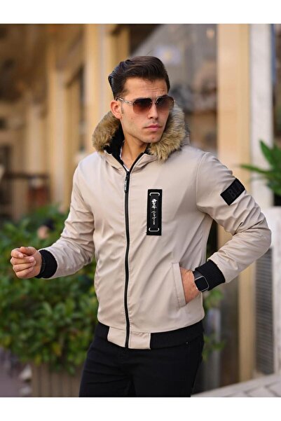 comstar Чоловічий водонепроникний капюшон з хутром, що знімається, з кишенями