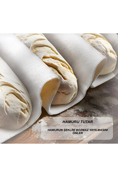 ÇIQRIK HOME Dough Bread Making Cloth 1 Piece Cotton Natural Cloth with Stitched Edges 50 X 70