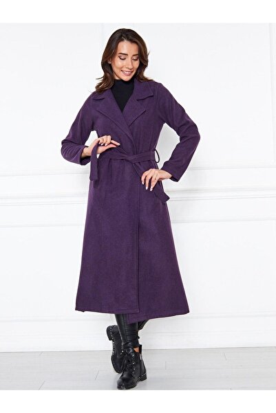 comstar Kadın Kaşe Astarsız Kuşaklı Kaban