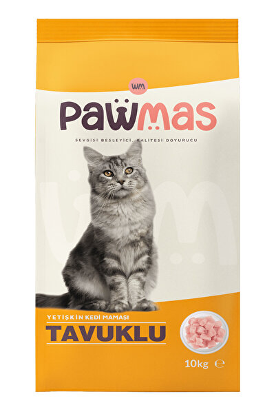 Pawmas Tavuklu Yetişkin Kedi Maması 10 Kg