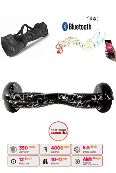 CityMate Elektrikli Kaykay Hoverboard Bluetooth Hoparlörlü 6.5 İnç Grafiti D02 - Çanta Hediye