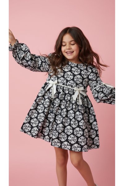 Polin Patterned Girl's Casual Dress