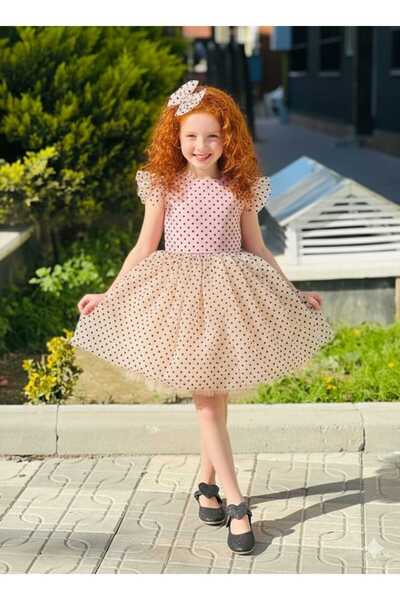 muzur kids Kız Çocuk Hayal Tül Ve Astarlı Elbise Abiye ( Bir Beden Büyük Terc...