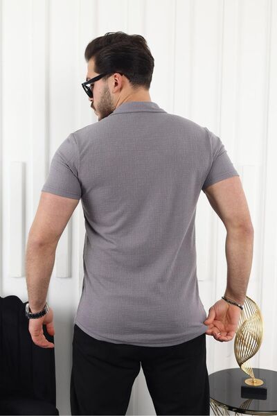 comstar Ανδρικό κοντομάνικο καπνιστό λινό πουκάμισο με μοτίβο