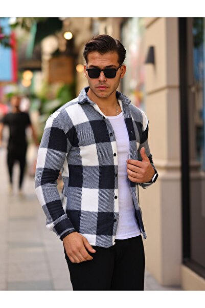 comstar Men's Square Pattern Fleece Comfortable Shirt