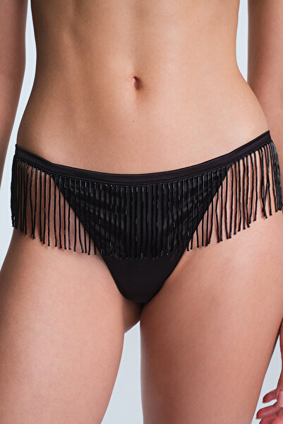 Penti Siyah Jenna Püskül Aksesuarlı Düşük Bel String Külot