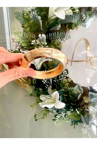 Lilyum Aksesuar Köşe Detaylı Metal Gold Sarı Altın Rengi Yaylı Model Kalın Bi...
