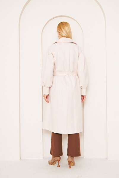 comstar Жіночий пальто з рукавами-балонками, з манжетами та візерунком