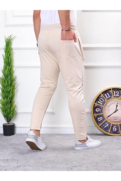 comstar Чоловічі еластичні вузькі кремові джоггер-шорти з принтом