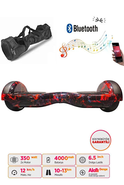 CityMate Elektrikli Kaykay Hoverboard Bluetooth Hoparlörlü 6.5 İnç Grafiti D15 - Çanta Hediye