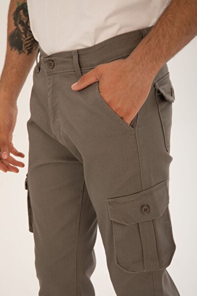 comstar Чоловічі базові штани з кишенями та еластичним низом, кольору кави