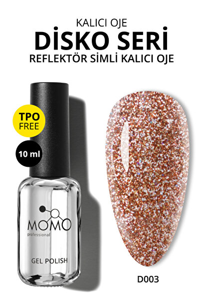 MOMO professional Disko Kalıcı Oje D003, Kahverengi, Reflective Flash Gel Pol...