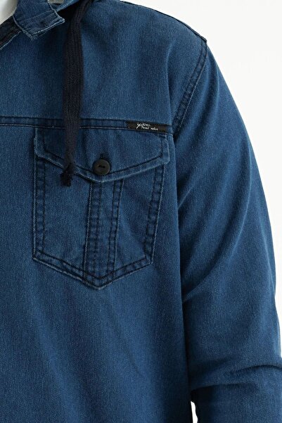 comstar Чоловіча Slim Fit вузька базова куртка з капюшоном Laci Kot Gömlek